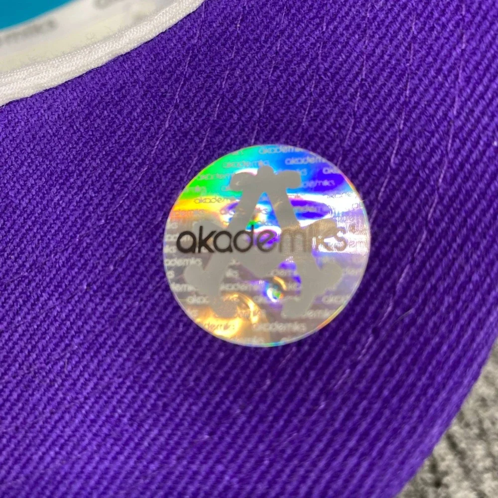 Vintage Akademiks Hat Purple Teal White Y2K Streetwear Cap Embroidered Logo